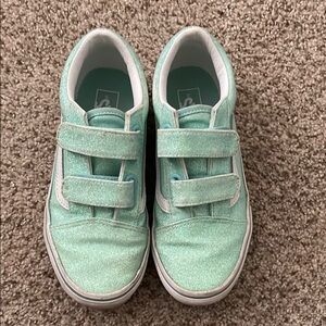 Kids Glittery Green Sneakers